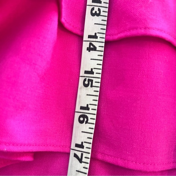 J Crew Bright Pink Tiered Ruffled Wool Mini Skirt Size 2 - Picture 6 of 7